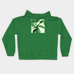 Pothos leaves pattern Kids Hoodie